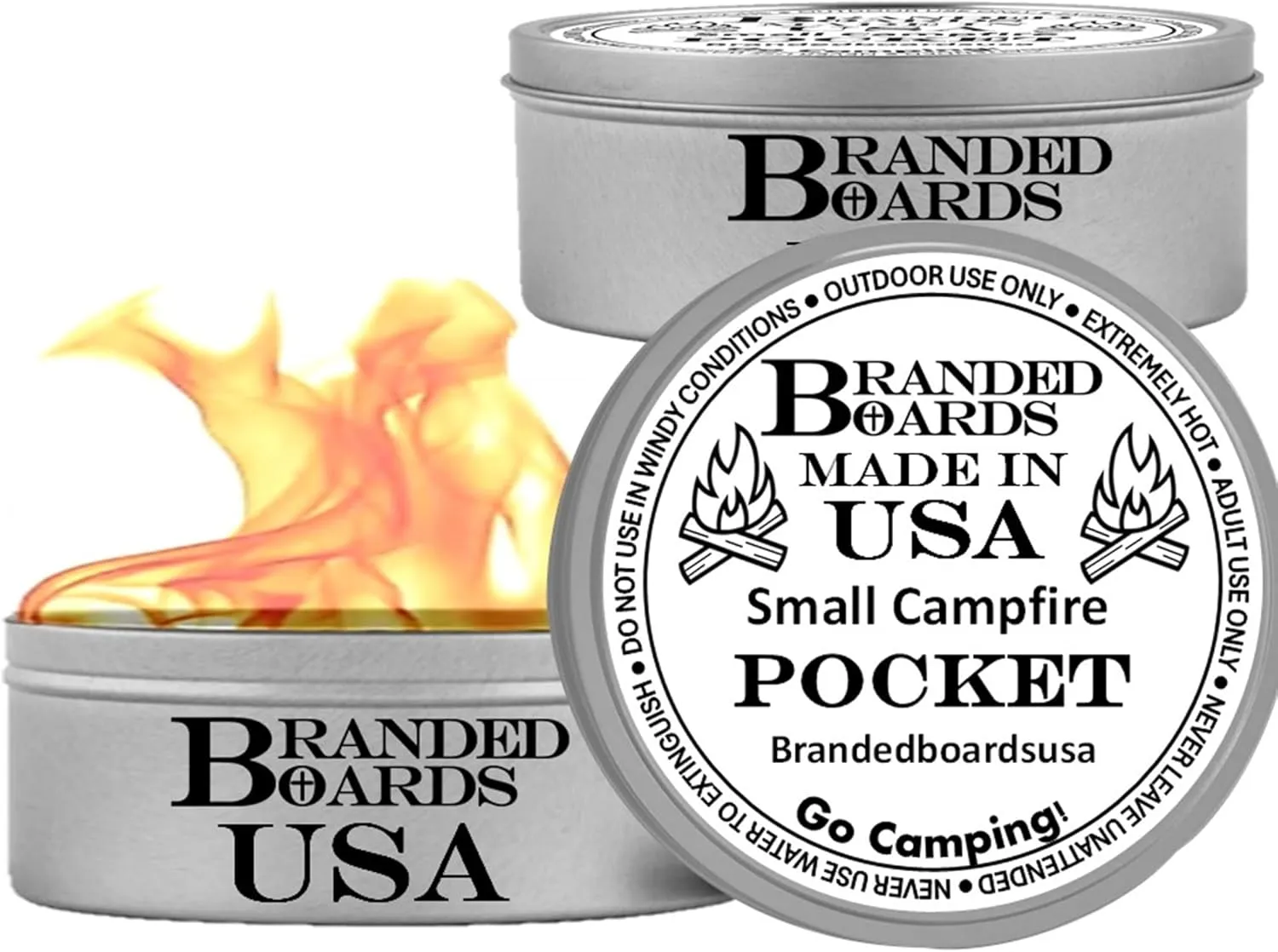 | Made in USA | Portable Mini Bonfire Campfire in a Can | Reusable & up to 5 Hours of Burn Time | Picnics Parties S'Mores Gifts Bushcraft Camping Survival Emergencies