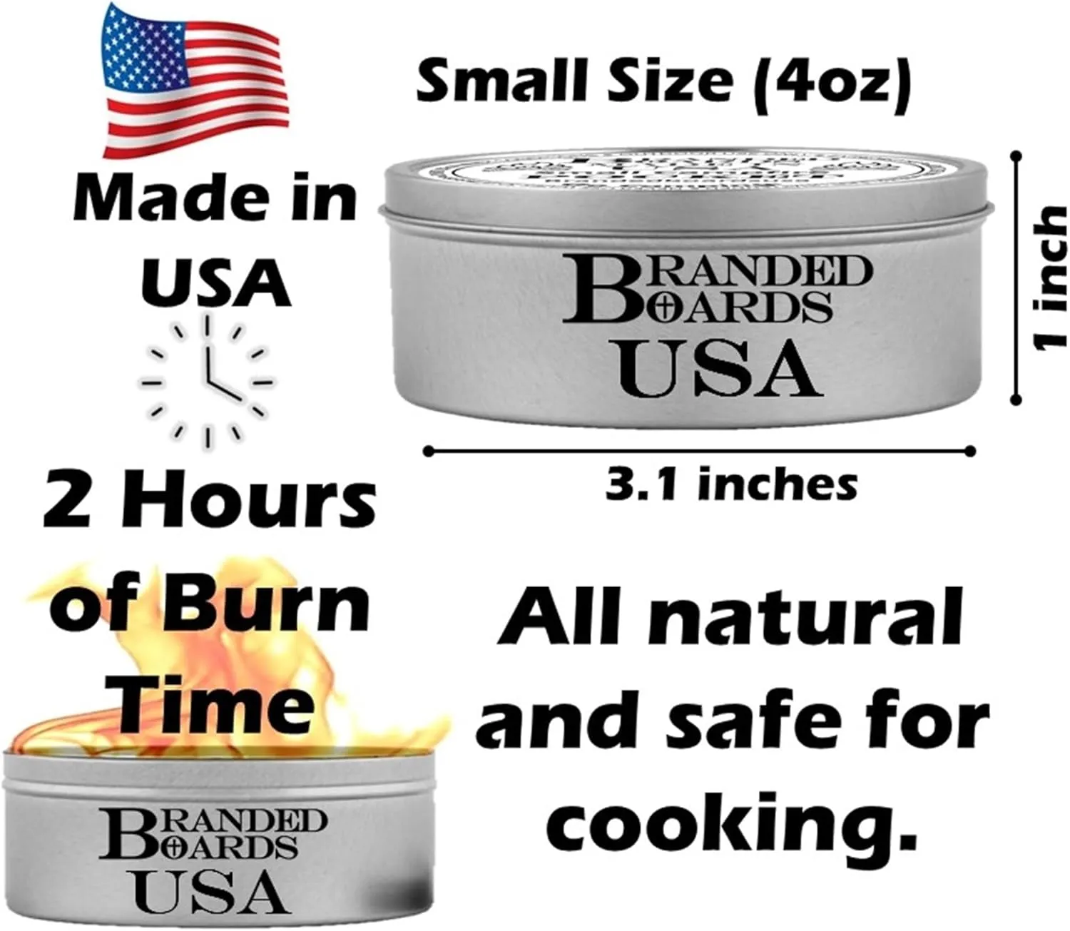 | Made in USA | Portable Mini Bonfire Campfire in a Can | Reusable & up to 5 Hours of Burn Time | Picnics Parties S'Mores Gifts Bushcraft Camping Survival Emergencies