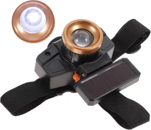 1 Set LED Rechargeable Solar Charging Headlamp Fishing and Riding Light Portable Sensor Design for Outdoor Activities Camping Hiking Night Fishing and More Random Color