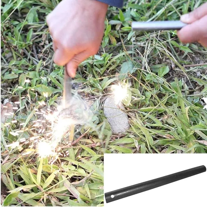 10 PCS Fire Starter Rod Magnesium Rod Flint， Ferrocerium Flint Premium Lighter 8x0.8cm - Glow in The Dark Survival Tool Kit for Outdoor Camping Living Survival Outdoor Flint Stick Camping Supplies
