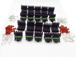 10 Sets GM Haltech MAP 4 pin way male and female Weatherpack waterproof electrical auto Connector Includes Terminals and Seals 12015797