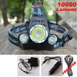 10000 LUMENS 4 MODES HEADLIGHT HEAD LAMP