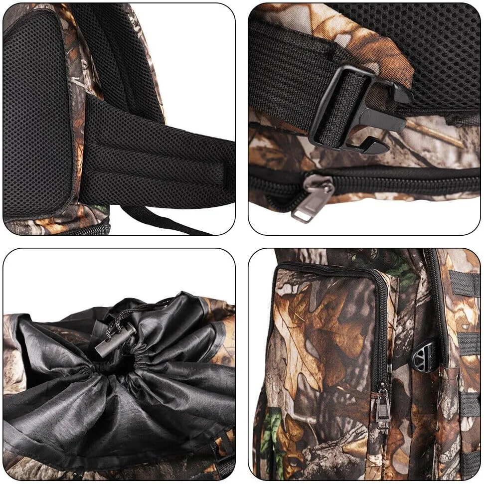 100L Camping Hiking Backpack, Large Military Tactical Backpack Waterproof Travel Daypack Survival Rucksack Bushcraft Backpack Lightweight Outdoor Camping Bag, Jungle Camouflage