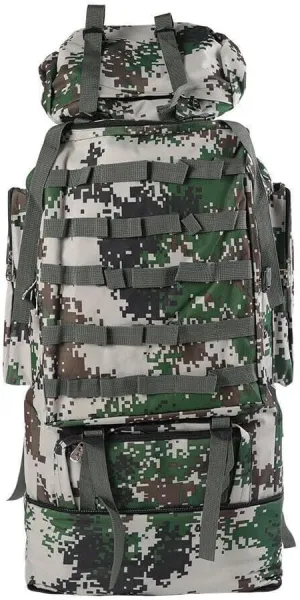 100L Camping Hiking Backpack, Large Military Tactical Backpack Waterproof Travel Daypack Survival Rucksack Bushcraft Backpack Lightweight Outdoor Camping Bag, Jungle Camouflage