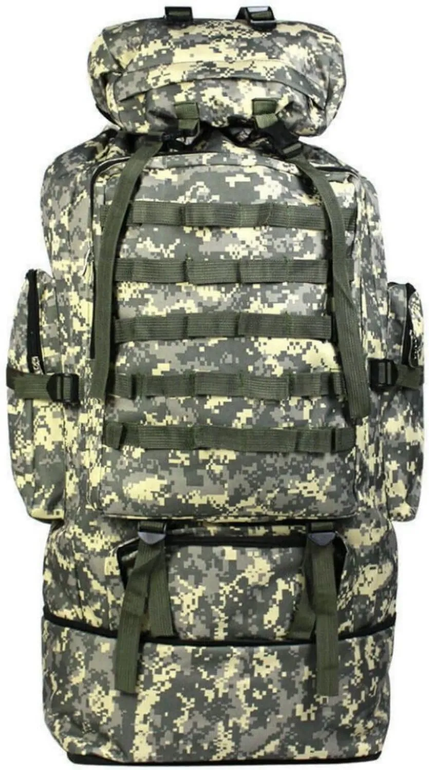 100L Camping Hiking Backpack Waterproof Military Tactical Backpack Sports Survival Backpacks for Traveling and Hiking (Air Force Camo)
