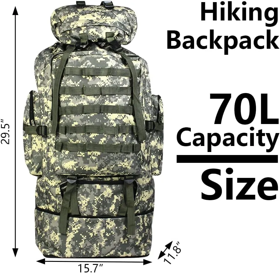100L Camping Hiking Backpack Waterproof Military Tactical Backpack Sports Survival Backpacks for Traveling and Hiking (Air Force Camo)