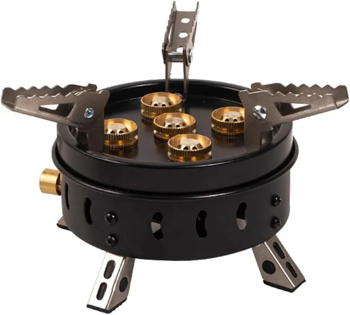 11000W Camping Gas Stove Cassette Stove Windproof Folding Outdoor Fire Stove Portable Cooking Stove Compatible With Travel Hiking Picnic (Color : Khaki)