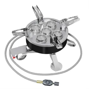 11800W Camping Gas Stove Portable Outdoor Folding Stove Outdoor Hiking BBQ Travel Cooking Grill Gas Stove Gas with Storage Bag