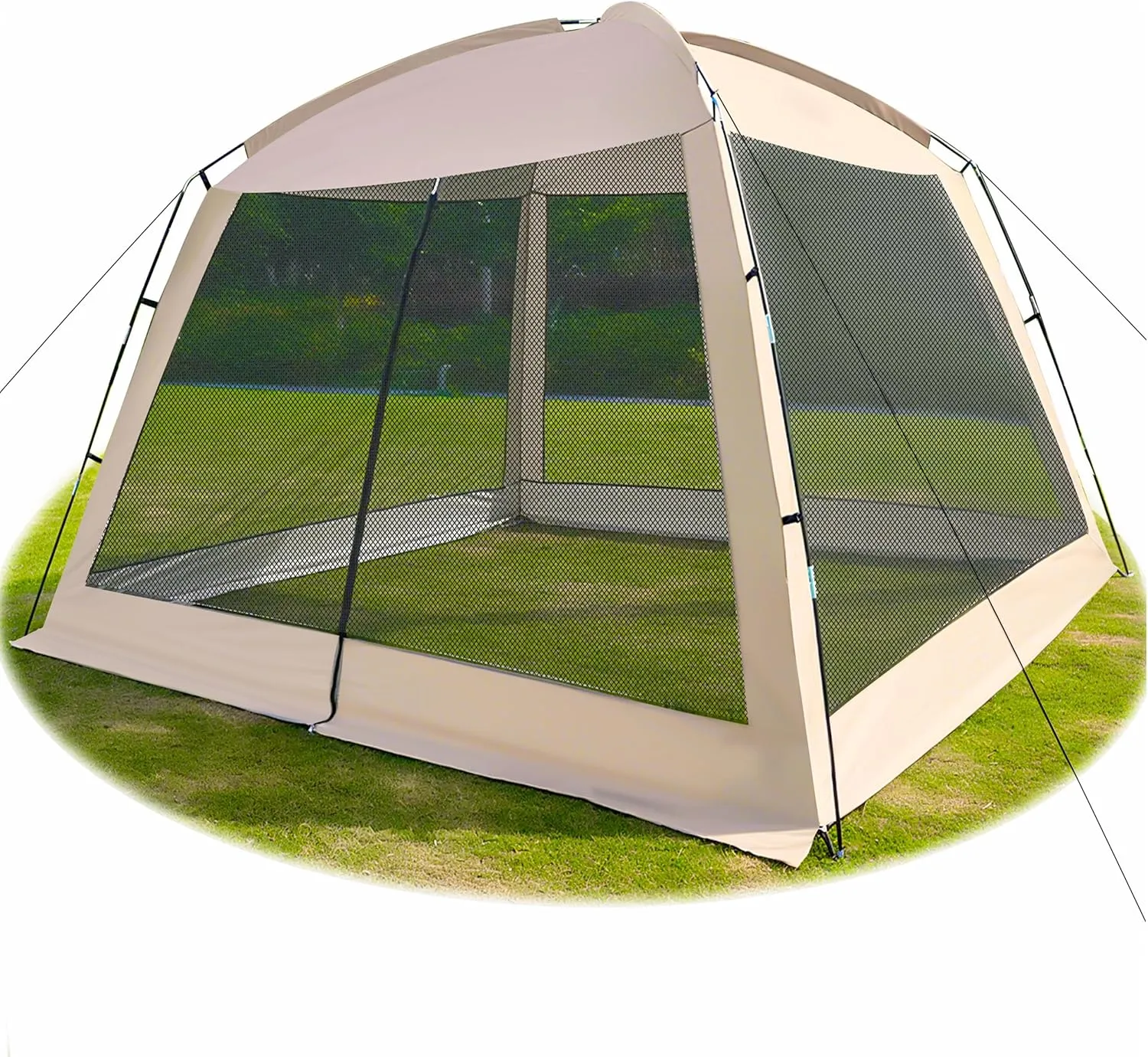 12' X 12' Screen Tent,Camping Tent 8-10 Person, Easy Set Up Mesh Tent,Instant UV Resistant Sun Shelter for Garden, Patio, Backyard,Backpacking Tents for Family Picnic and Hiking