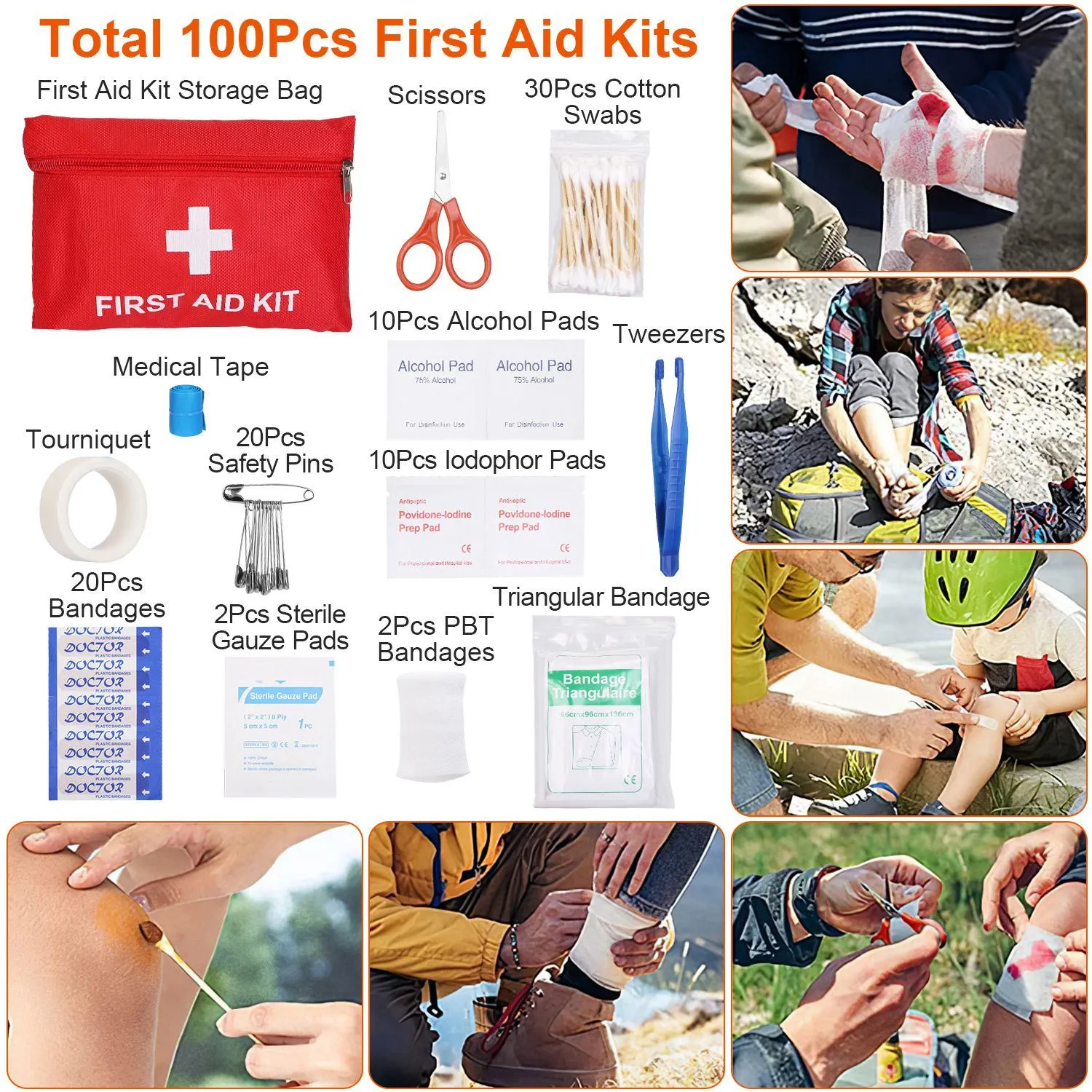 125Pc Survival and Tactical First Aid Kit for Outdoor Adventures