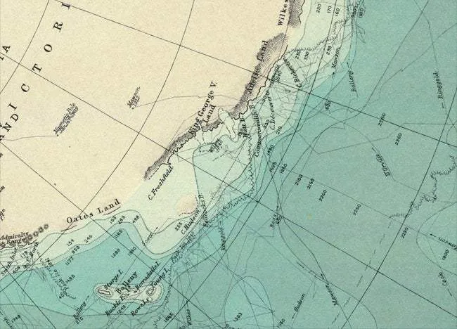 1922 Antarctica Historical Map