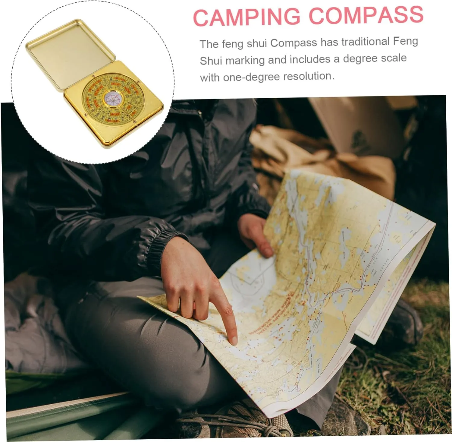 1pc Precision Compass Chinese Compass Decorating Tools Feng Shui Lo Pan Tool Compass Keychain Pan for