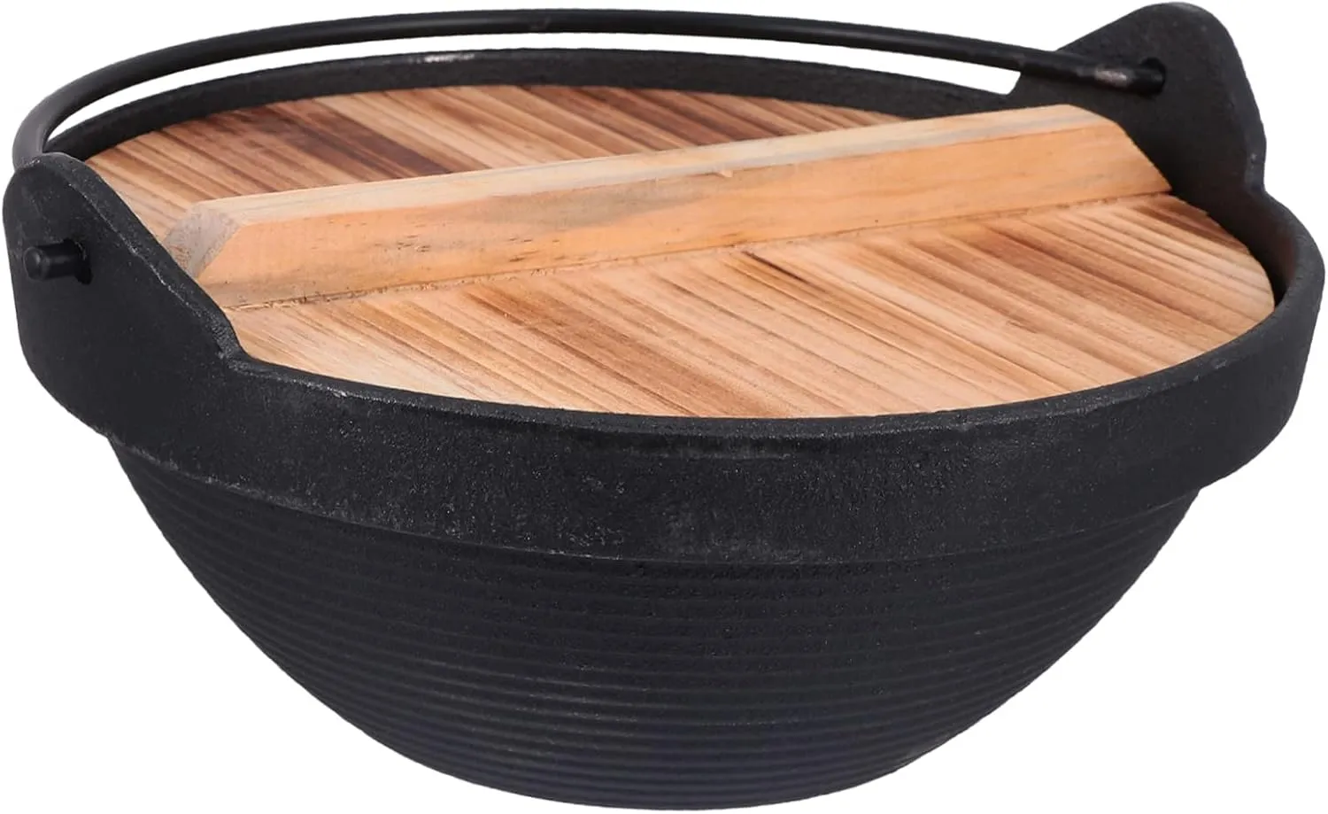 1set Outdoor Cast Iron Hot Pot Portable Japanese-style Single Serving Cooking Pot with Lid for Camping Hiking and Picnics and Lightweight Cookware