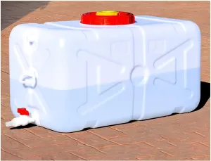 20 Gallon Portable Water Tank with Spigot&Hose, Water Storage Container for Camping, RV, Truck, Emergency Preparedness