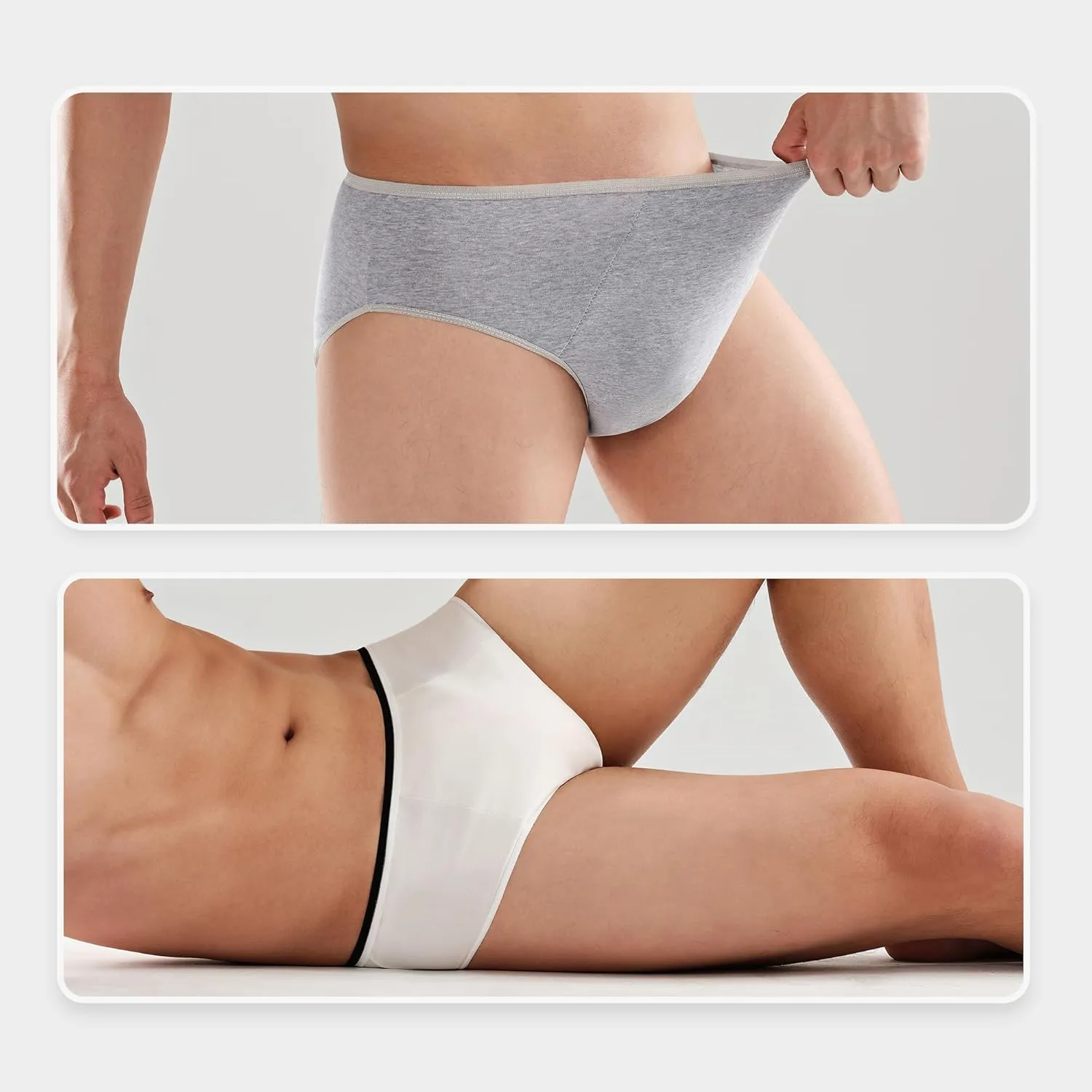 20 Packs Mens Cotton Disposable Underwear Panties Portable Briefs for Travel Fitness Hotel Spa Hospital Mid Waist