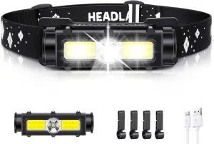 2000LM Super Bright Head Light Waterproof Head Torch with Red Flash Light, Adjustable Headlamp