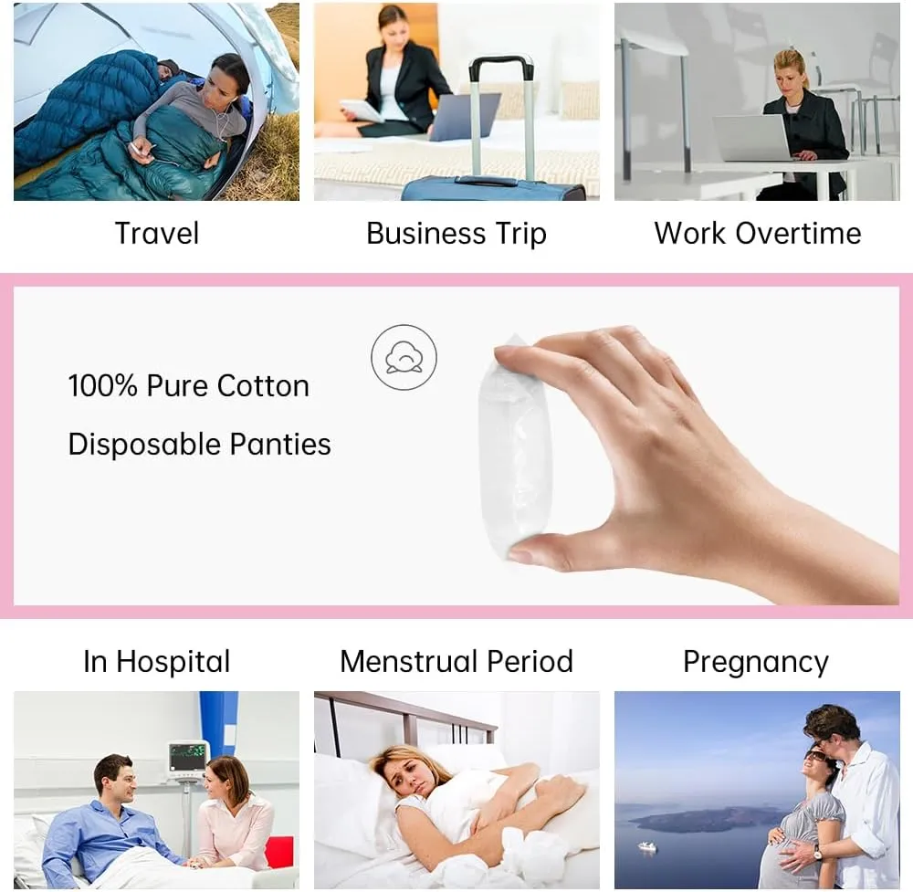20/10/5 Pack Women's Disposable 100% Cotton Underwear Ladies Briefs Panties for Travel Hotel Spa Hospital Stays Emergencies