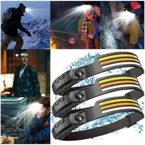 230° Ultra-Light Motion-Sensing Headlamp, 2025 New LED Headlamp Rechargeable, 230° Wide Beam Head Lamp Motion Sensor LED Headlamp, Three Front-Facing LED Strips, 10Mode Headlamps (3)