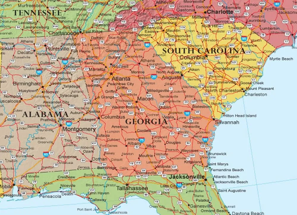 24x36 United States Classic Premier Blue Oceans 3D Wall Map Poster, Laminated Edition