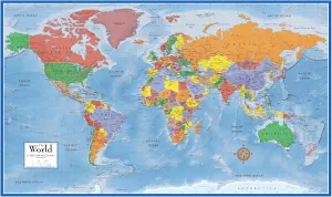 24x36 World Classic Premier Wall Map Poster (Laminated)