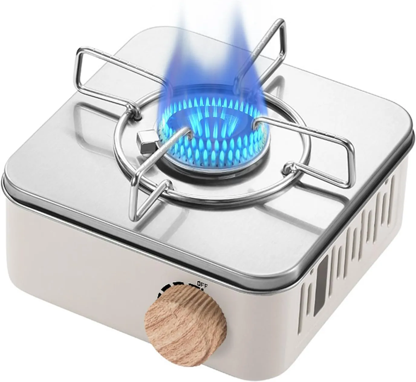 2800W Camping Portable Gas Stove Butane, Single Burner Gas Stove for Outdoor Hiking Camping Backpacking Picnic,7.48”*8.46”*3.74” (White)
