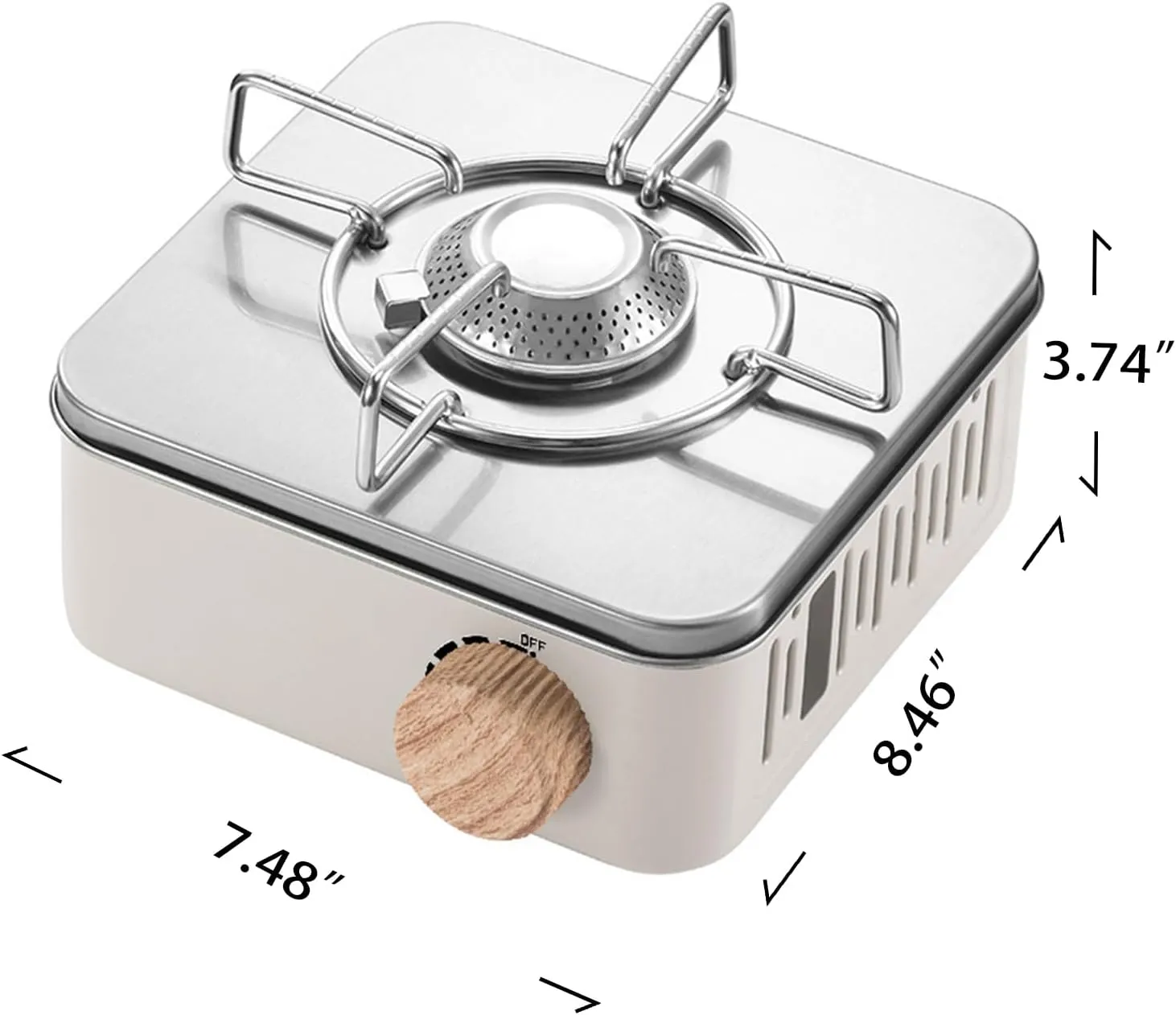 2800W Camping Portable Gas Stove Butane, Single Burner Gas Stove for Outdoor Hiking Camping Backpacking Picnic,7.48”*8.46”*3.74” (White)