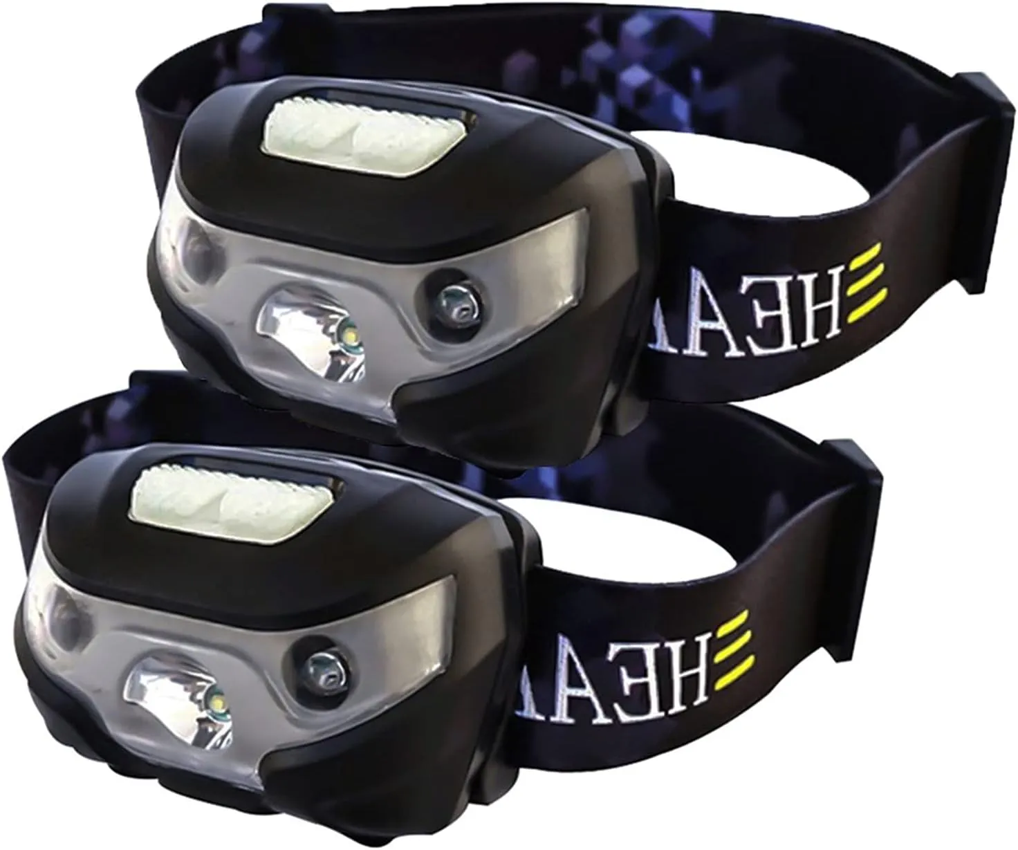 2pc USB Rechargeable Headlamp Hands Free Headlight with Motion Sensor Outdoor LED Head Flashlights for Outdoor Camping Fishing Running Cycling