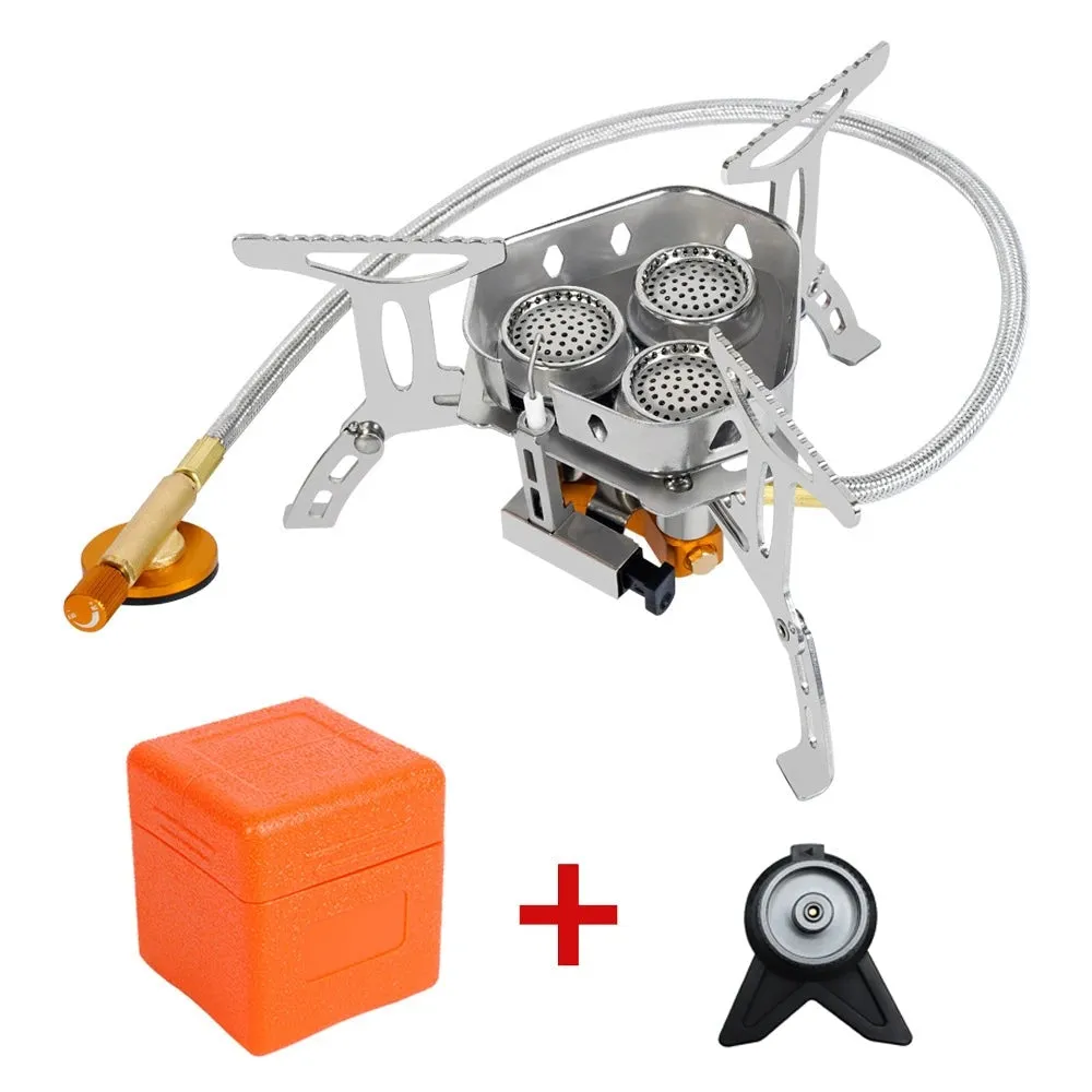 3 Heads Gas Stove Tourist Camping Burners