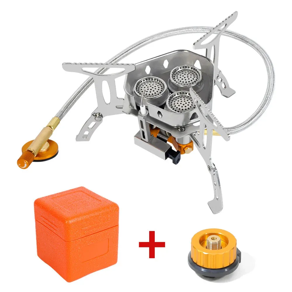 3 Heads Gas Stove Tourist Camping Burners
