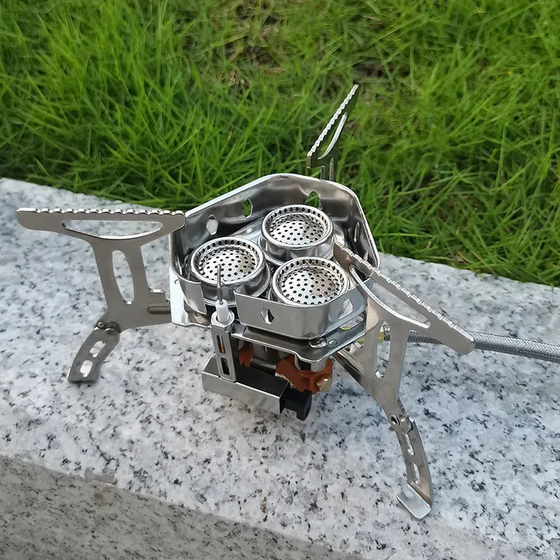 3 Heads Gas Stove Tourist Camping Burners