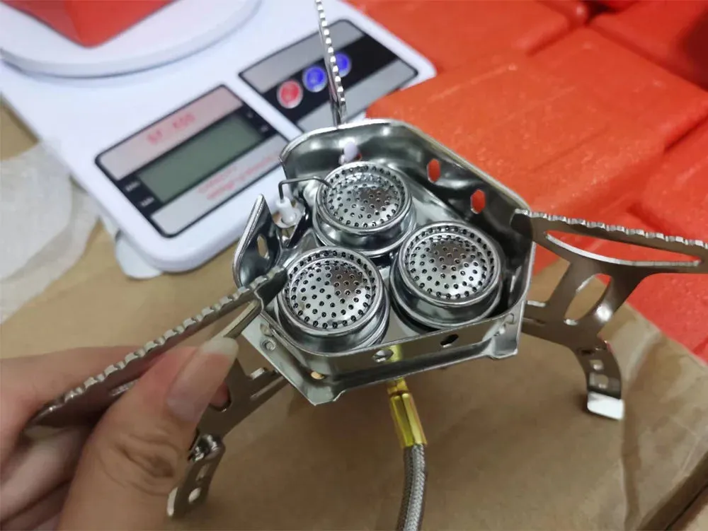 3 Heads Gas Stove Tourist Camping Burners