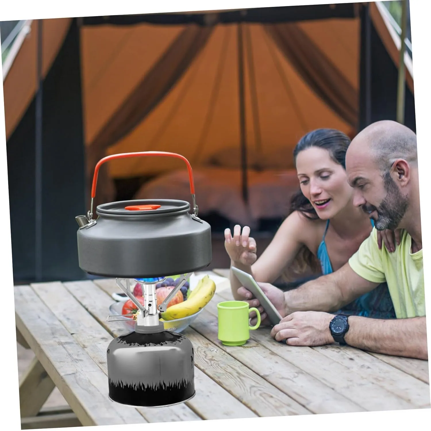 3 Pcs Camping Stove 17g Gas Folding Picnic Stove Gas Cooker Stainless Steel Leak Proof and Durable