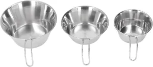 3 PCS Stainless Steel Camping Bowl Set, Portable BBQ Folding Mug Bowls Mountaineering Picnic Cookware, Camping Folding Bowl Set for Travel Picnic Camping Utensils