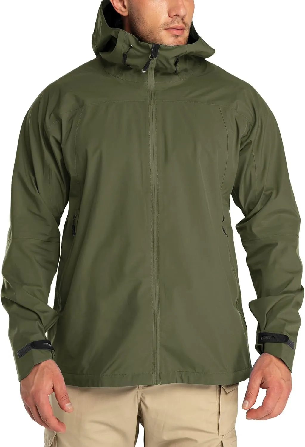33,000ft Mens Rain Jacket, 3-Layer Performance Lightweight Rain Jackets Waterproof with Hood for Hiking Ski Sailing Cycling