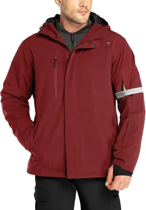33,000ft Mens Ski Jacket Waterproof Insulated Snow Jacket, Mountain Breathable Winter Jackets for Men Ski Snowboard Coat
