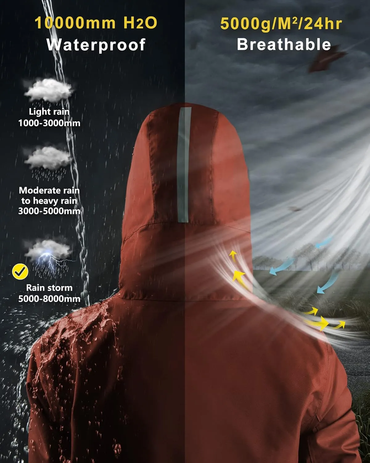 33,000ft Women's Waterproof Insulated Coats with Hood Long Thicken Warm Winter Coats Raincoat Windproof Parka Jacket Ski