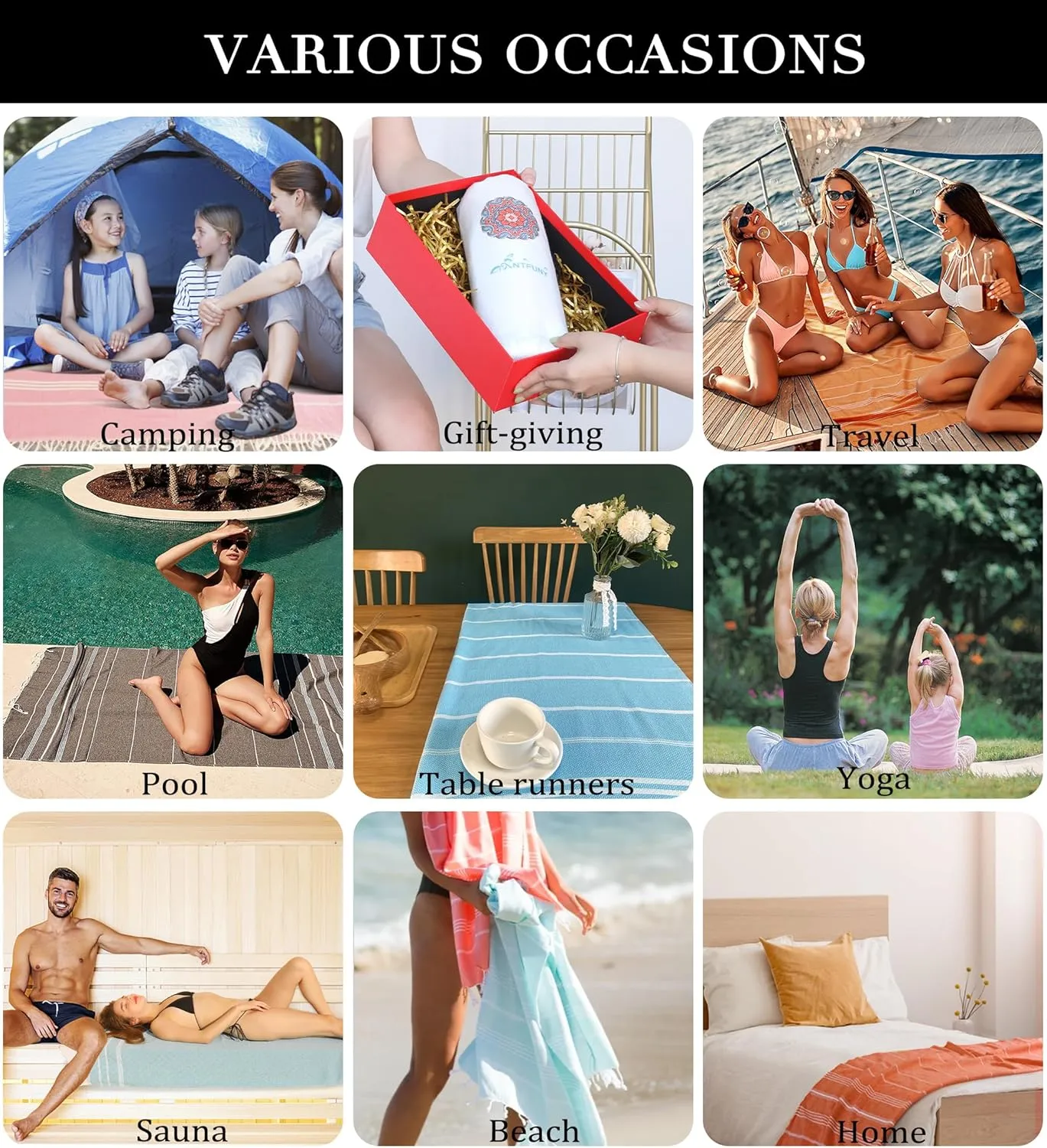 4 Packs Turkish Beach Towels Gym Towel Camping Blanket Xl Large Size Sandfree Sandrpoof Thin Fast Drying Packable Honeymoon Travel Essential Summer Vacation Accessories Hawaii Trip Necessities