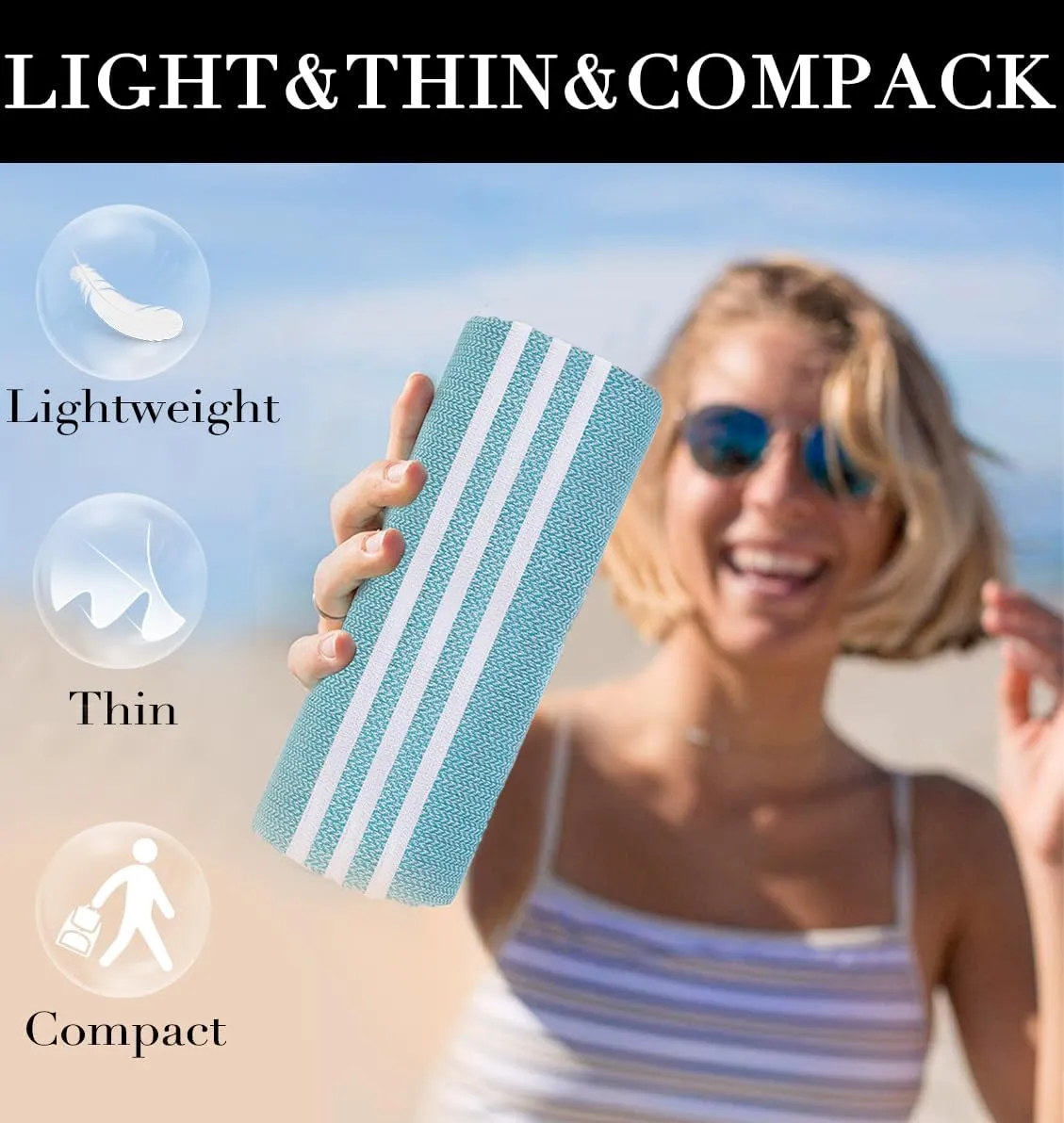 4 Packs Turkish Beach Towels Gym Towel Camping Blanket Xl Large Size Sandfree Sandrpoof Thin Fast Drying Packable Honeymoon Travel Essential Summer Vacation Accessories Hawaii Trip Necessities