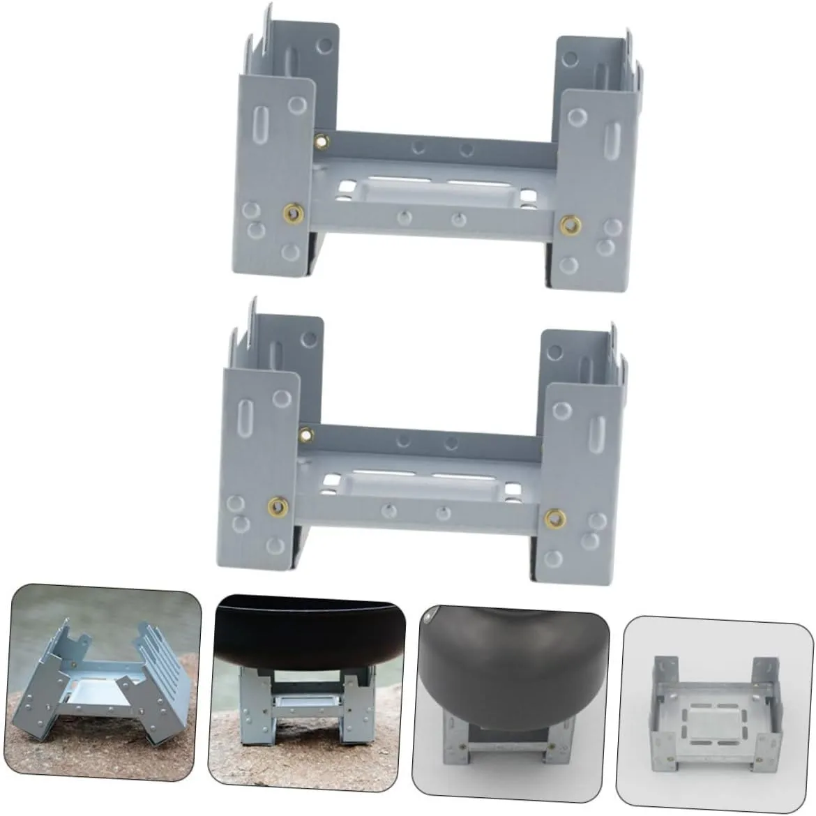 4 Pcs Folding Stove Foldable Wood Burning Camp Mini Backpacstove Cookware Camping Stove/Sier*3Pcs/9.8 * 7.5Cm*3Pcs
