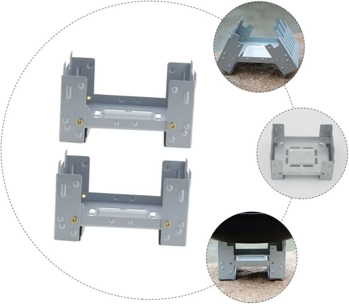 4 Pcs Folding Stove Foldable Wood Burning Camp Mini Backpacstove Cookware Camping Stove/Sier*3Pcs/9.8 * 7.5Cm*3Pcs