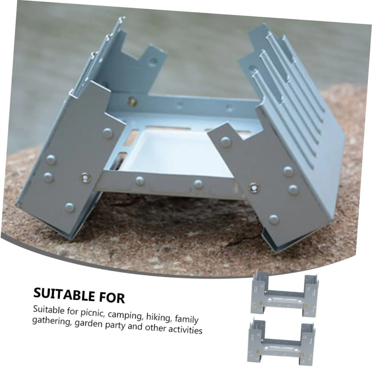 4 Pcs Folding Stove Foldable Wood Burning Camp Mini Backpacstove Cookware Camping Stove/Sier*3Pcs/9.8 * 7.5Cm*3Pcs