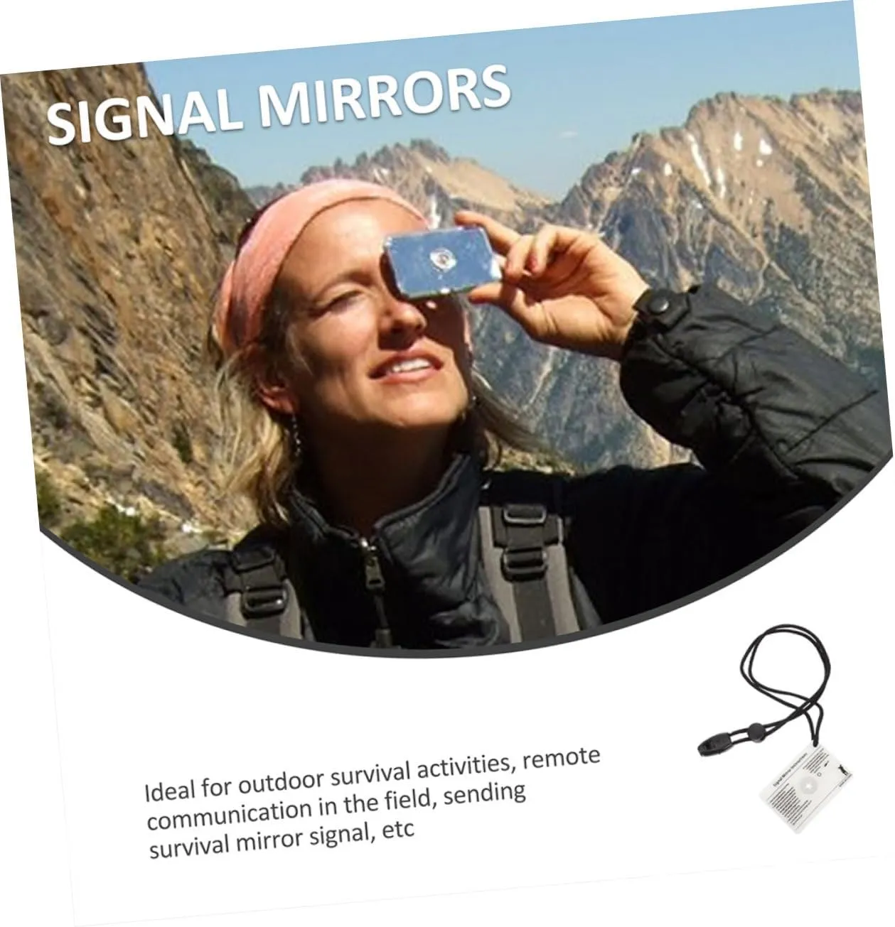 4 Pcs Signal Mirror Camping Emergency Mirror Camping Mirror Marine Camping Supplies Camping Water Bottle