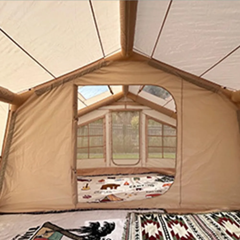 4 Season 5-6 Person Deluxe Family Tent Camping Tent with Separate Living and Sleeping Area,3000mm Waterproof Large Pop-Up Tent with Pump and Stove Jack Hole
