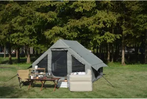 4 Season Glamping Tent Army Green - Easy Setup, Windproof, and Perfect for Camping and Hiking