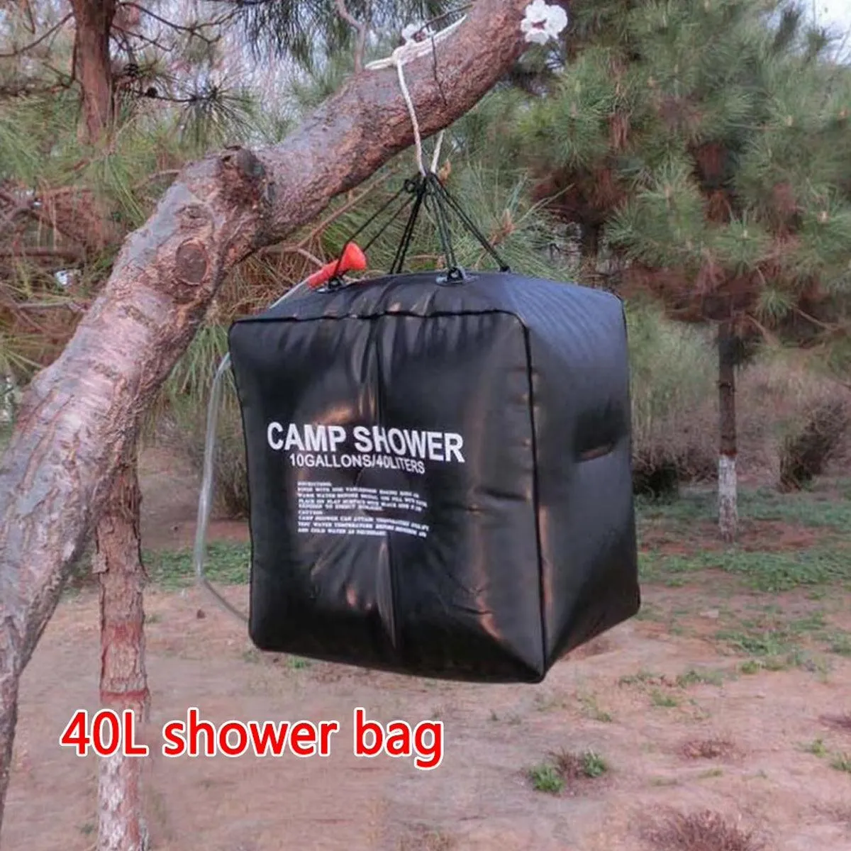 40L Portable Camping Shower Bag Outdoor Solar Heating Water Bag for Travel