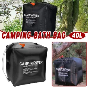 40L Portable Camping Shower Bag Outdoor Solar Heating Water Bag for Travel