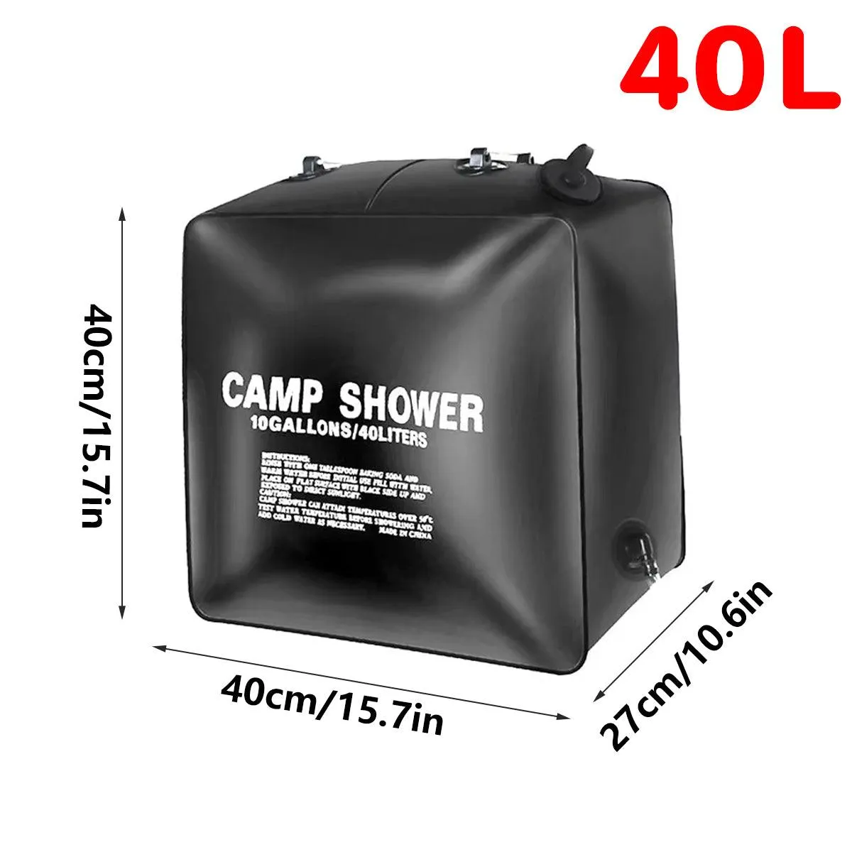 40L Portable Camping Shower Bag Outdoor Solar Heating Water Bag for Travel