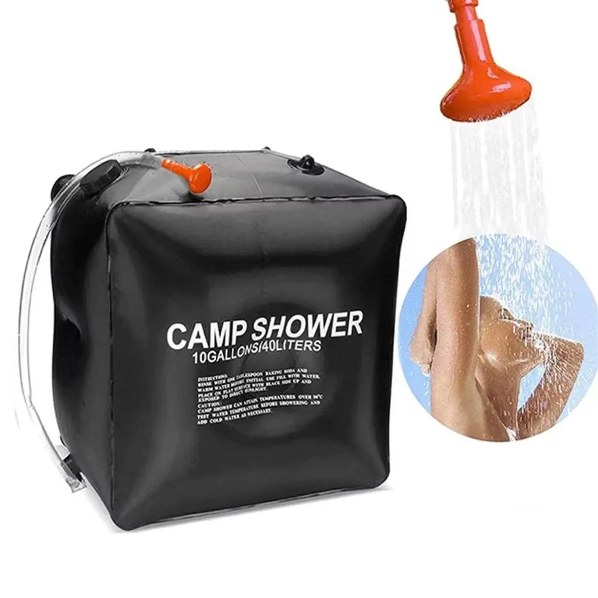 40L Portable Camping Shower Bag Outdoor Solar Heating Water Bag for Travel