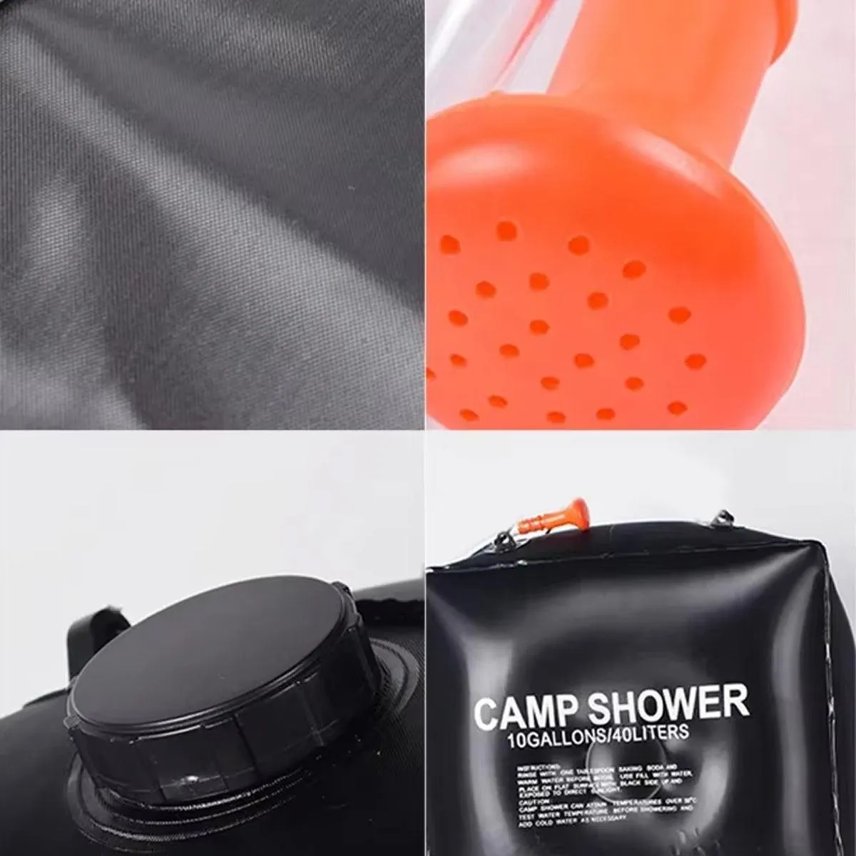 40L Portable Camping Shower Bag Outdoor Solar Heating Water Bag for Travel