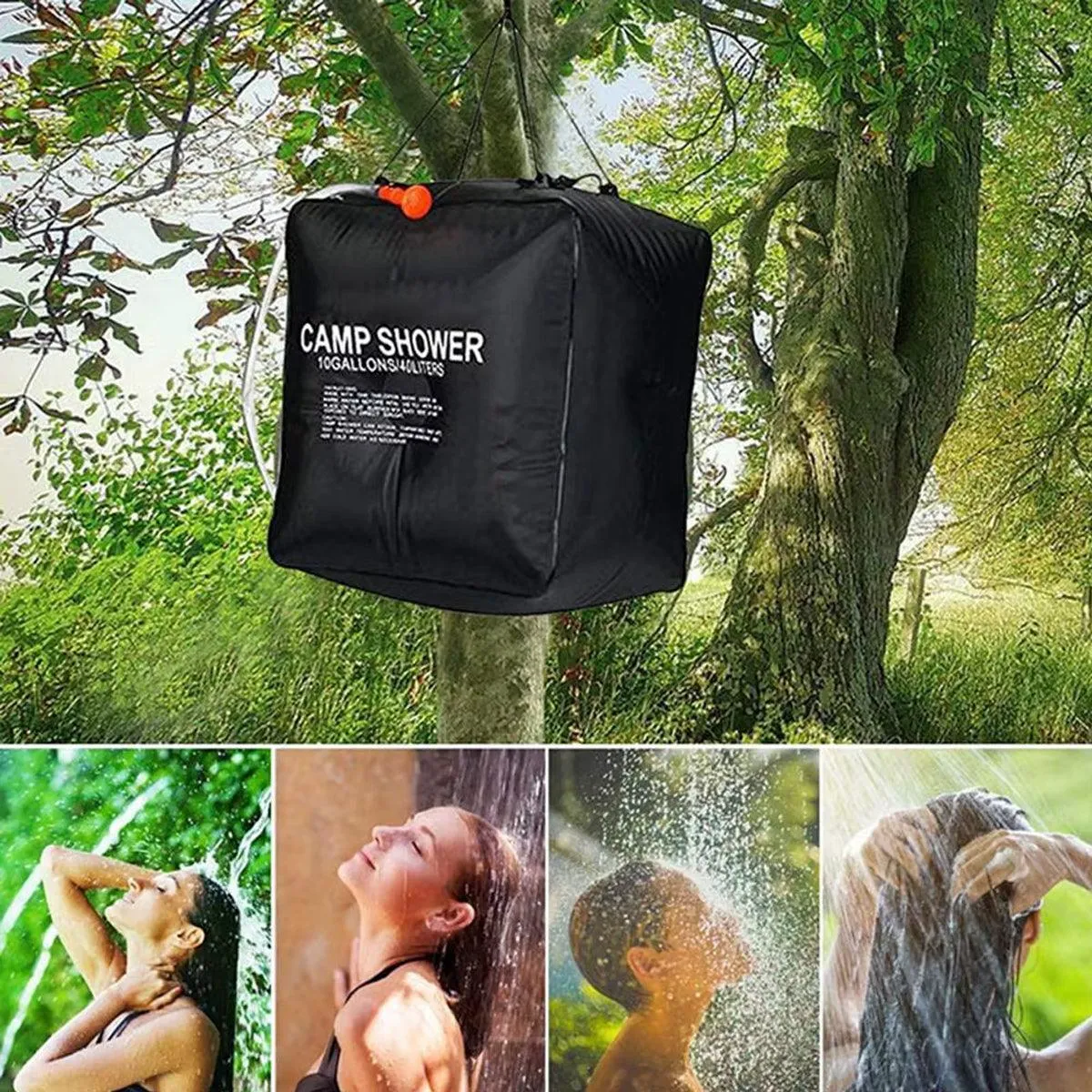 40L Portable Camping Shower Bag Outdoor Solar Heating Water Bag for Travel